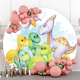 Niedlich Dinosaurier Runden Geburtstag Party Hintergrund Für Junge